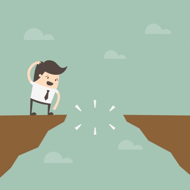 Man in a hazardous situation