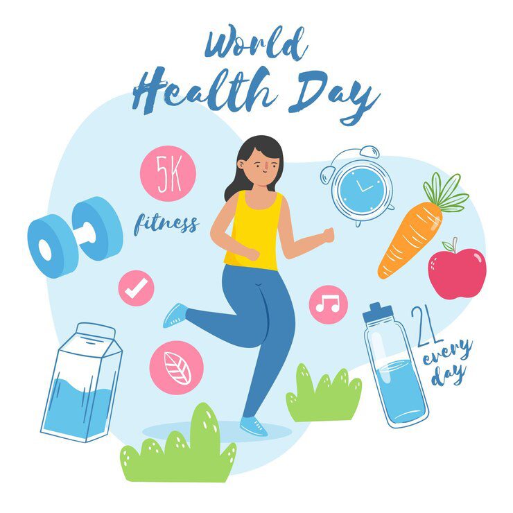 Hand drawn world health day illustration