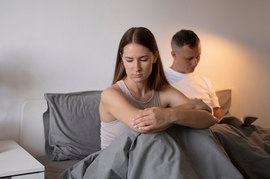 Marriage and Anxiety - Bad sex concept with upset couple