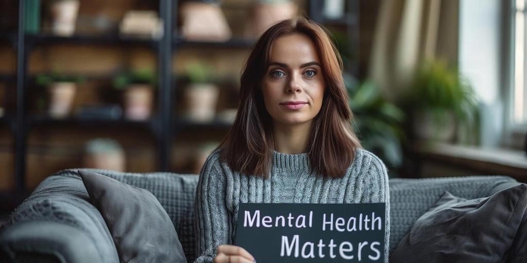 Young Woman Promoting Mental Health Awareness