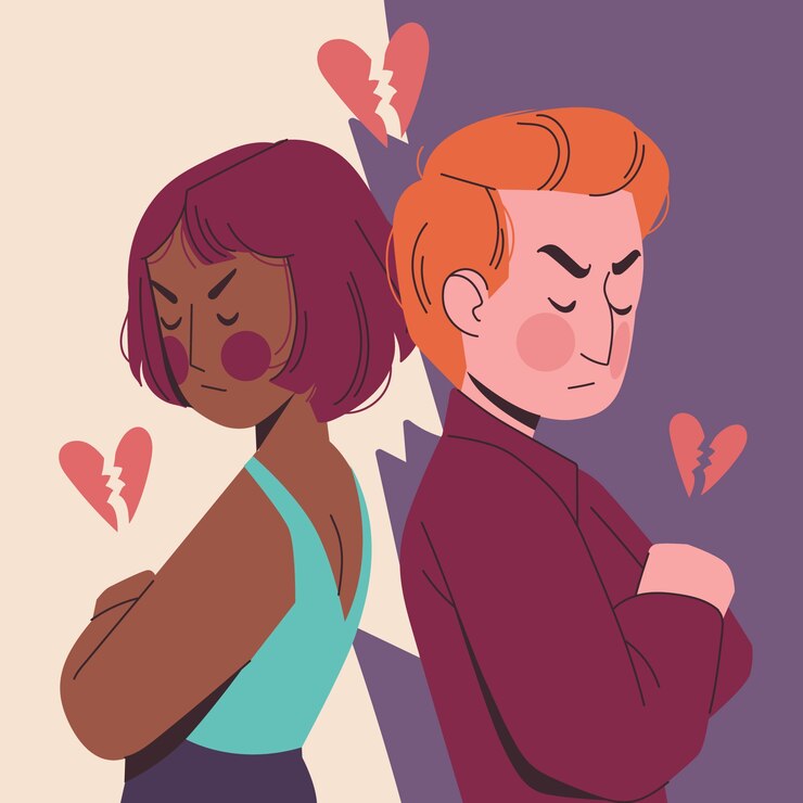 Hand drawn divorce illustration