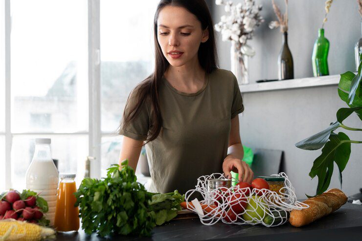 a woman preparing the vegetables to cook - opposite of depression