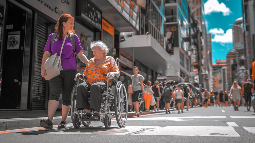 young woman pushing elderly woman wheelchair busy city street 949067 69500 Uncover Mental Health Counseling