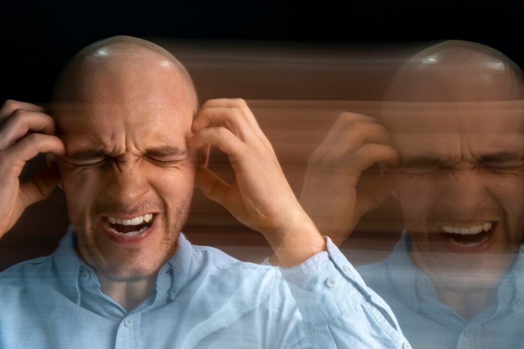 man suffering from schizophrenia