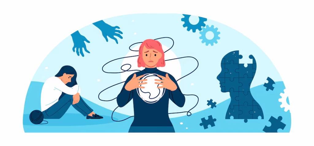 Mental health illustration in flat style