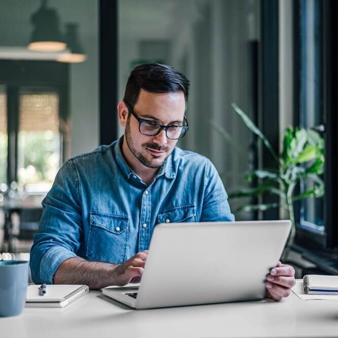 Hardworking company employee