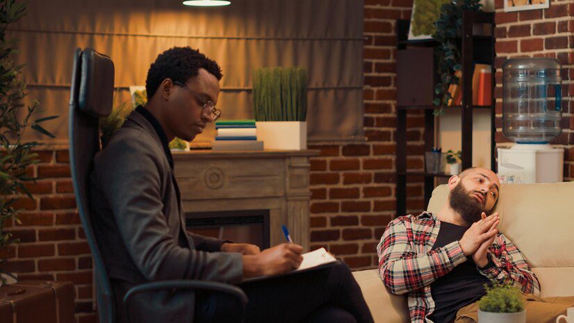 male psychiatrist listening man with marriage problems trying solve conflict give counseling advice talking counselor about psychoanalysis therapy session office 482257 50929 Uncover Mental Health Counseling