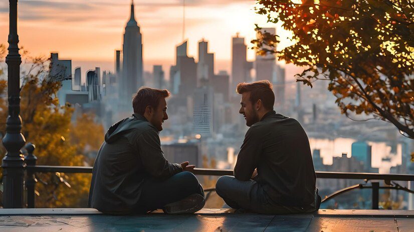 men sit balcony look out city skyline 1333771 1395 Uncover Mental Health Counseling