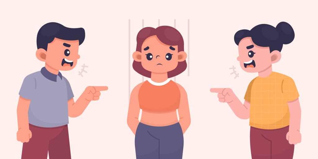 Flat design blame illustration