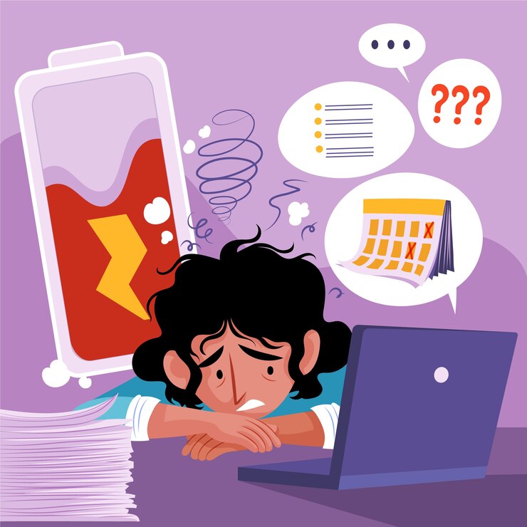 Hand drawn flat design overwhelmed people